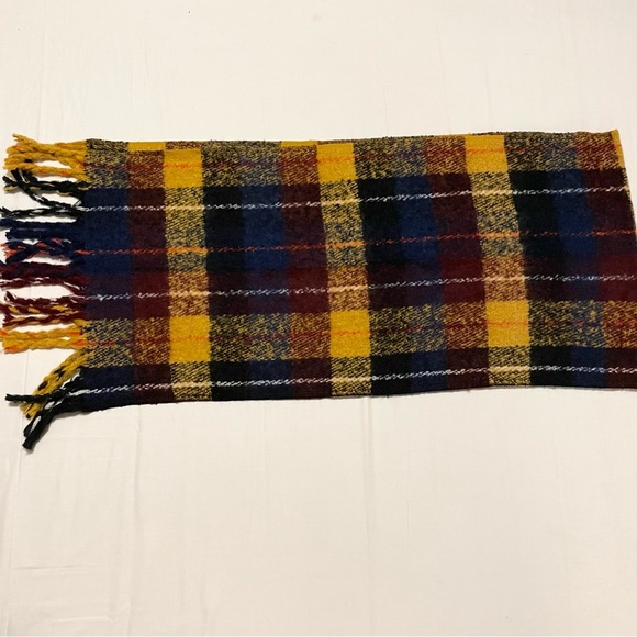 Plaid Fringe Scarf 78” x 19” - Picture 5 of 9